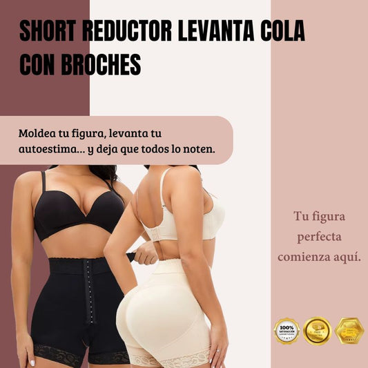 SHORT REDUCTOR LEVANTA COLA CON BROCHES